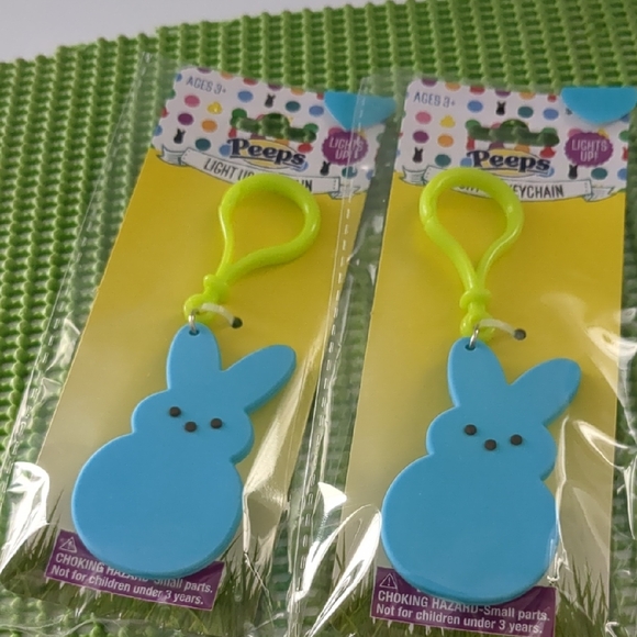 Peeps Accessories - Blue Bunny Keychain Light Up New